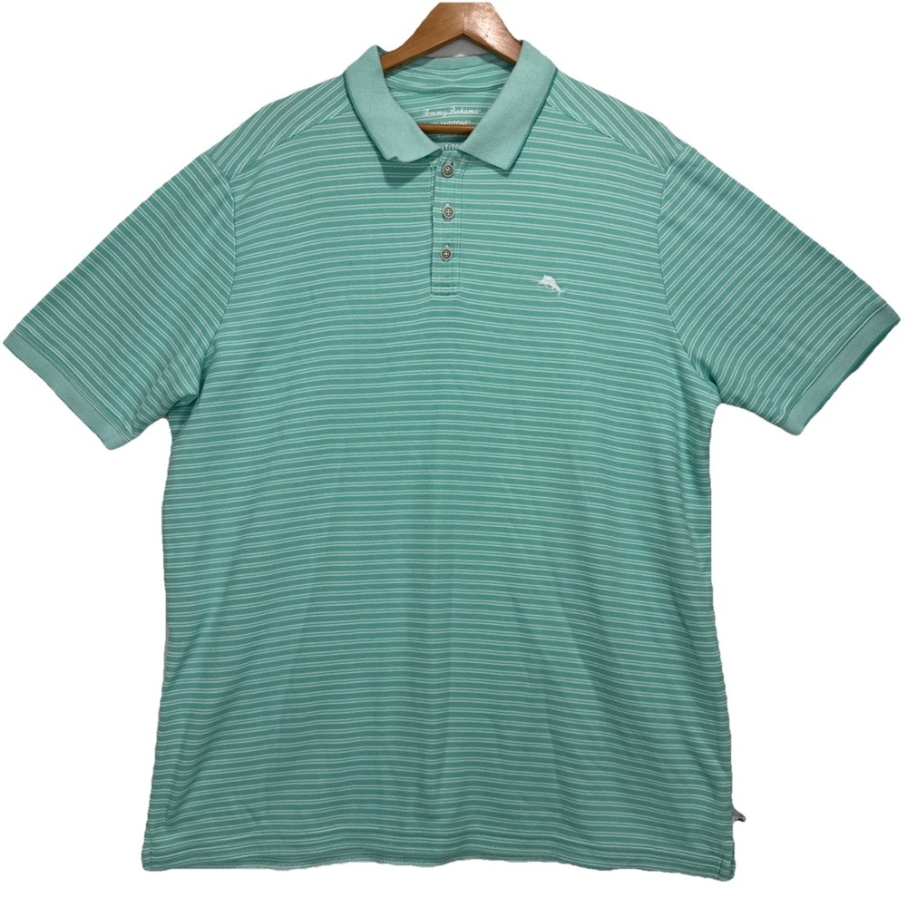 Tommy Bahama Men's Emfielder Island Zone Short‎ Sleeve Supima Polo Size XL Tall